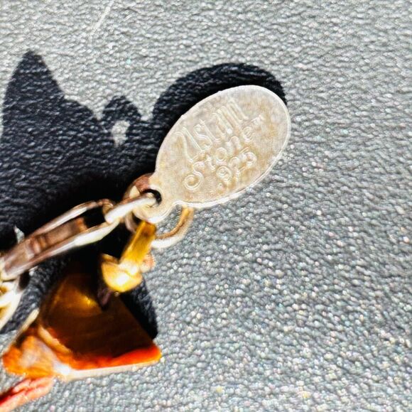 Agate Carved Pendant Tiger's Eye Cluster Knotted Necklace Sterling Lobster Clasp - Picture 10 of 12